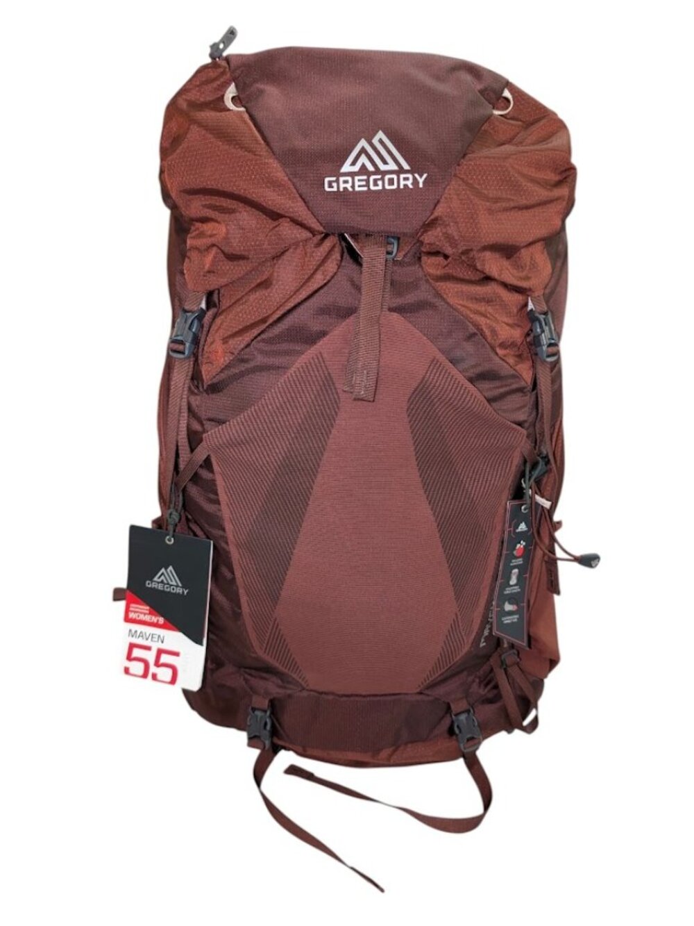 NEW Gregory Maven 55 Backpacking Hiking Pack Women's S/M Rosewood Red